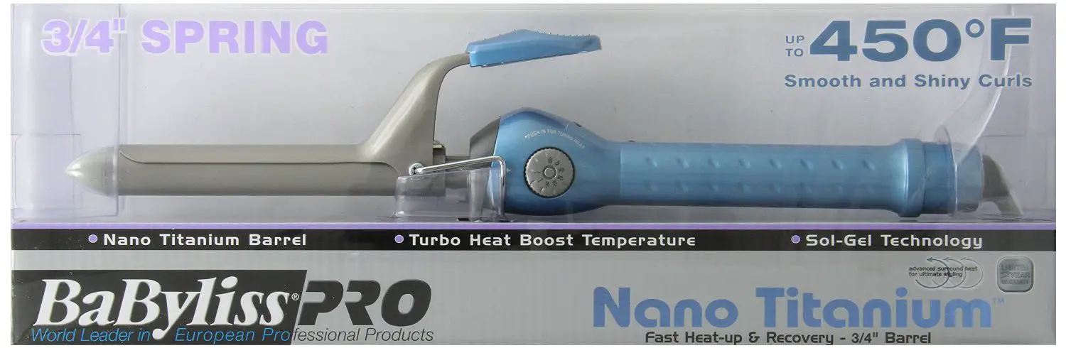 Babyliss Pro BABNT75S Professional Nano Titanium Spring Curling Iron