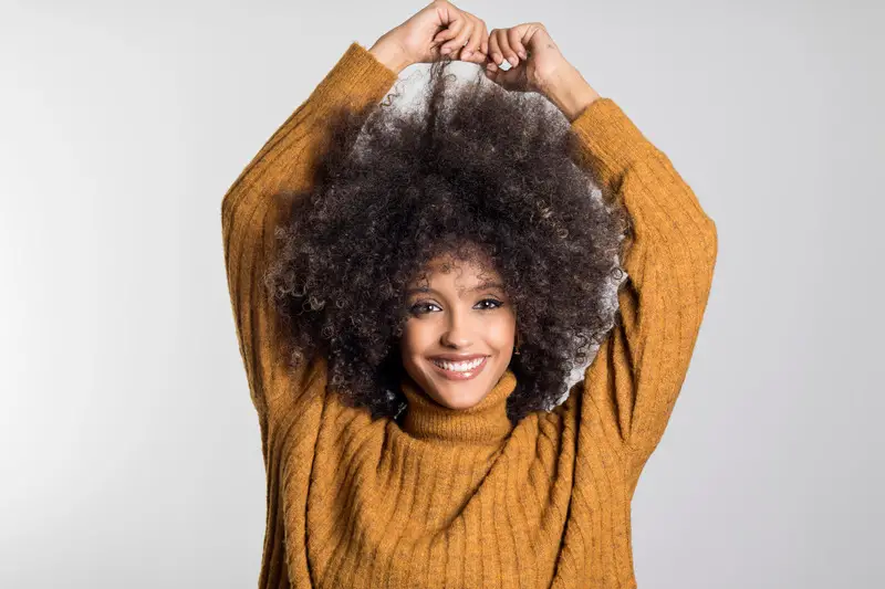 Girl with afro hair