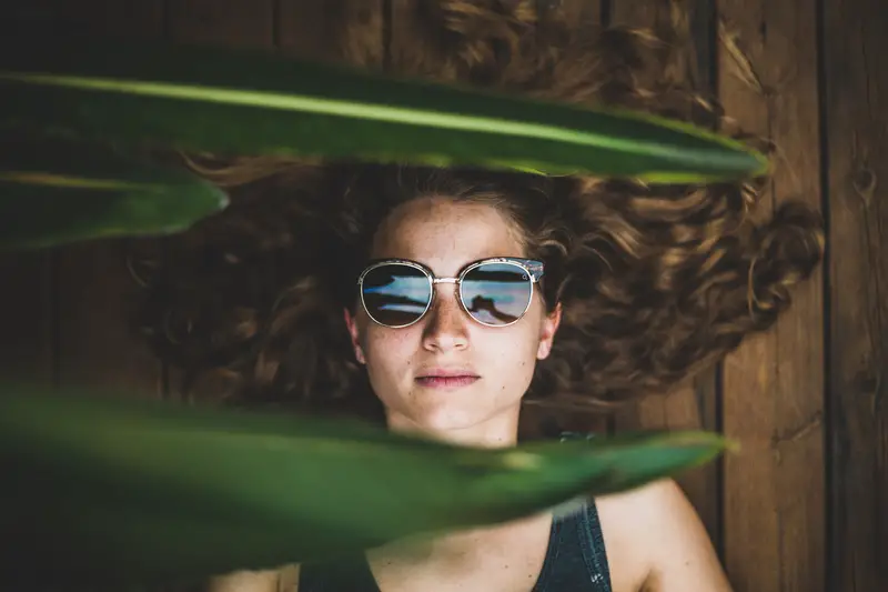 Woman with curly hair